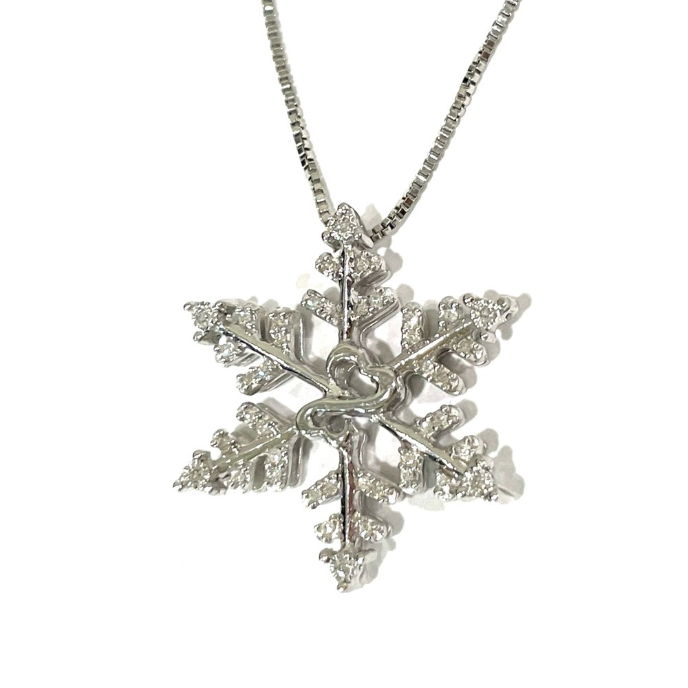 Jane Seymour Open Hearts Diamond Snowflake Necklace